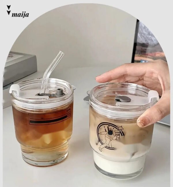 BANKE Summer Portable Glass Latte Coffee Cup