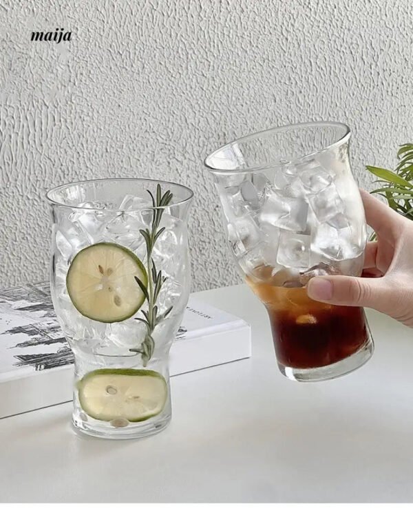 BANKE Large Capacity Transparent Glass Ice Coffee Cup