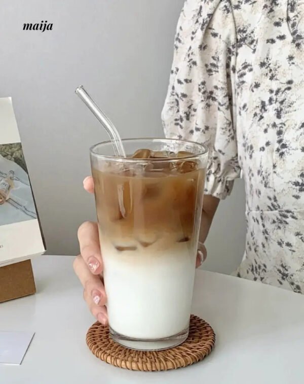 BANKE Straw Glass Milk Coffee Drinking Cup