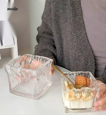 BANKE Large Capacity Breakfast Glass Ice Cream Cup