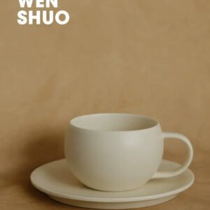 WENSHUO Cream Coffee Ceramic Cup Set