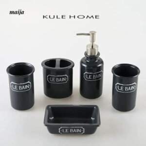 KULE HOME Ceramic Toothbrush Set and Bathroom Cup