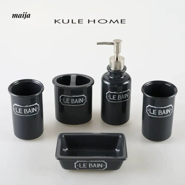KULE HOME Ceramic Toothbrush Set and Bathroom Cup