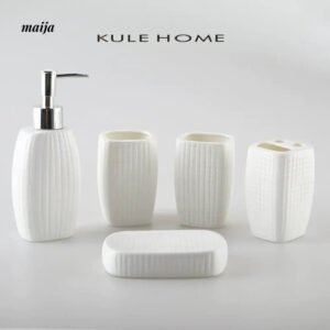 KULE HOME Nordic Ceramic Wash Cup and Toothbrush Holder