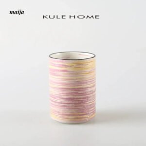 KULE HOME Ceramic Toothbrush and Mouthwash Cup
