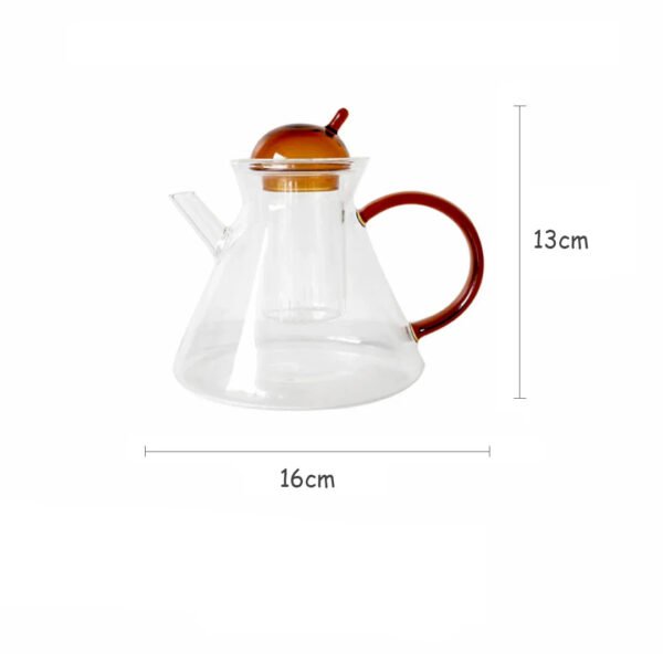 TODAYARTIST Elowen Glossy Scandinavian Tea Set with Amber Cups - Image 2