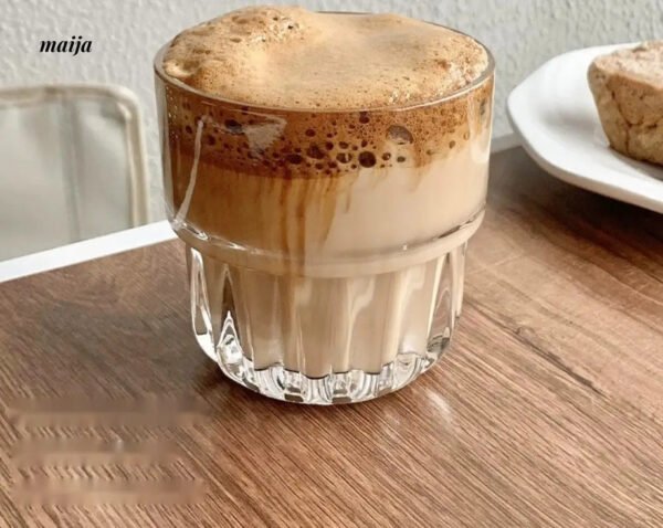 BANKE Australian White Coffee Latte Flower Glass Cup