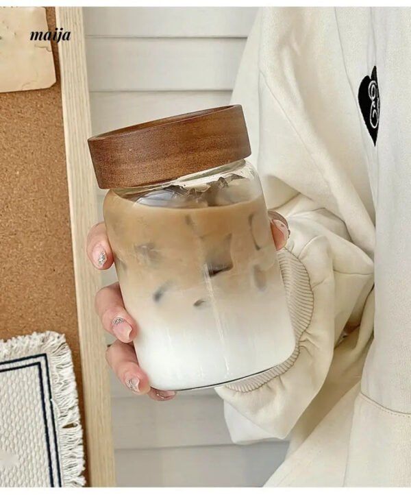 BANKE Portable Glass Tea Cup with Lid - Image 3