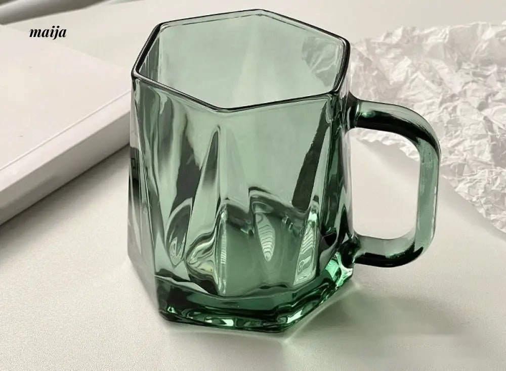 BANKE Diamond Hexagonal Transparent Coffee Glass Cup - Image 5