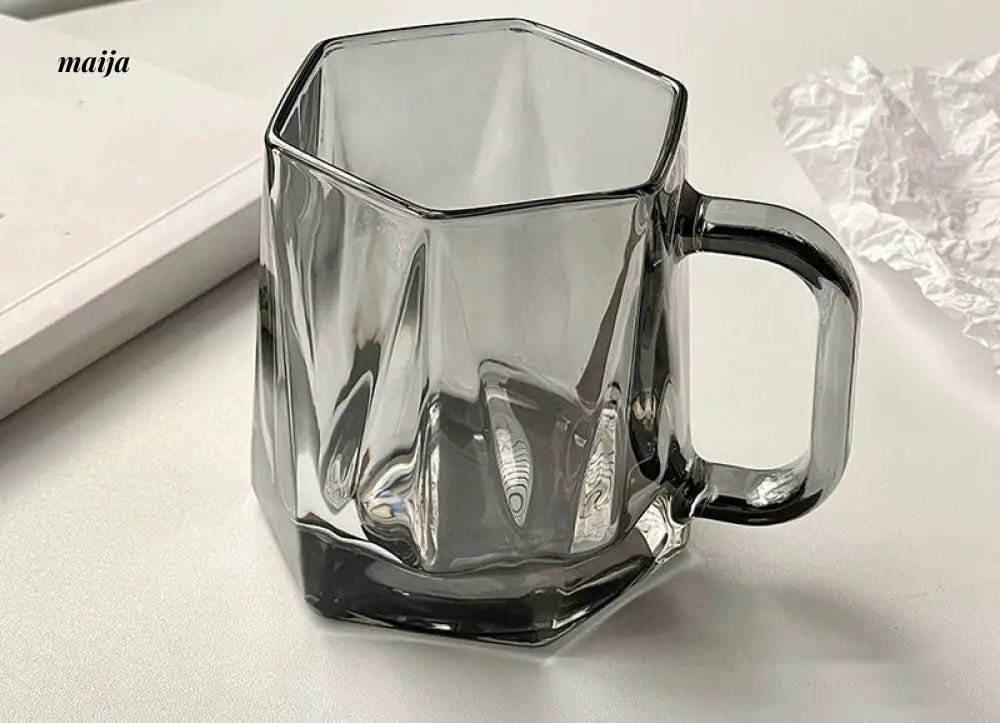 BANKE Diamond Hexagonal Transparent Coffee Glass Cup - Image 6