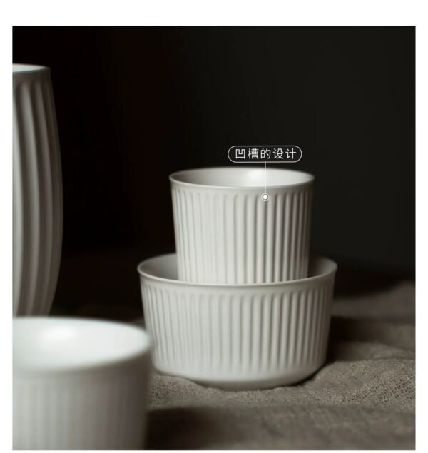 MUMO Mia White Porcelain Ceramic Tea Cup - Image 3