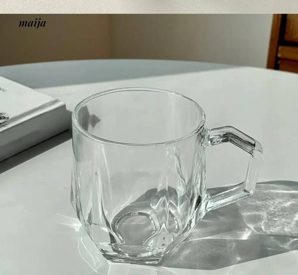 BANKE Diamond Hexagonal Transparent Coffee Glass Cup - Image 7