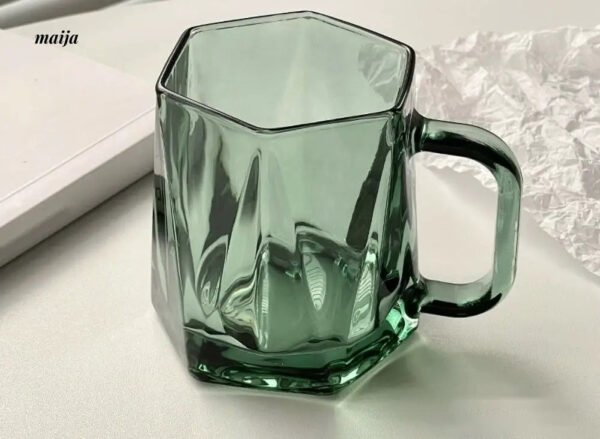 BANKE Diamond Hexagonal Transparent Coffee Glass Cup - Image 8