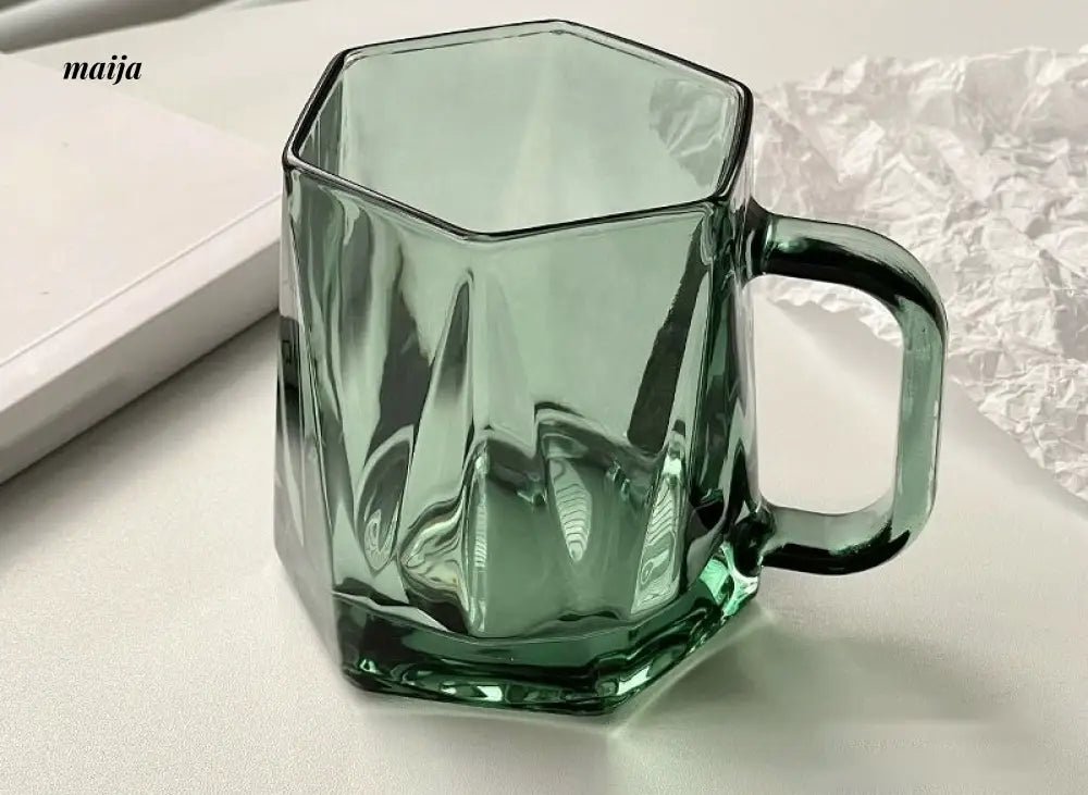 BANKE Diamond Hexagonal Transparent Coffee Glass Cup - Image 8