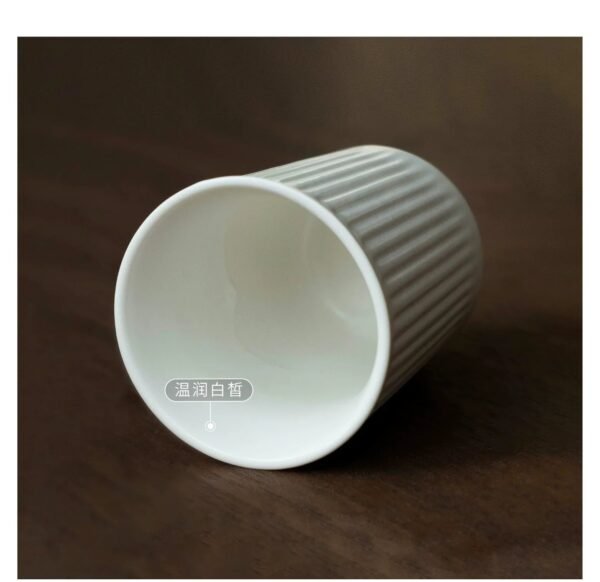 MUMO Mia White Porcelain Ceramic Tea Cup - Image 4