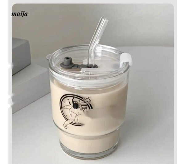 BANKE Summer Portable Glass Latte Coffee Cup - Image 3