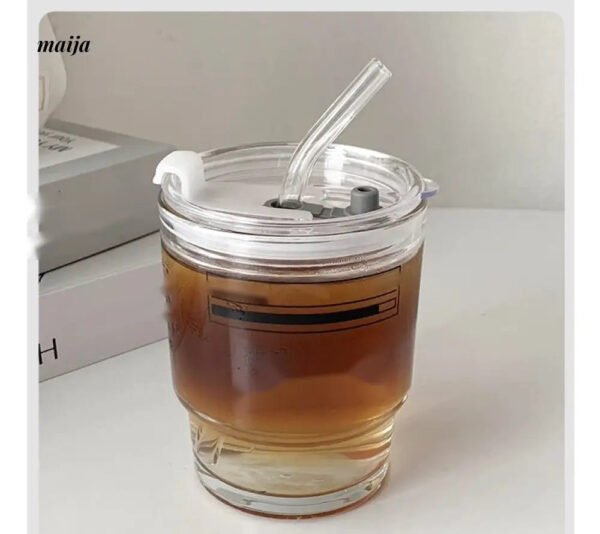 BANKE Summer Portable Glass Latte Coffee Cup - Image 4
