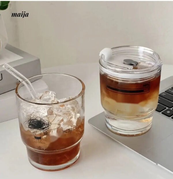 BANKE Summer Portable Glass Latte Coffee Cup - Image 9