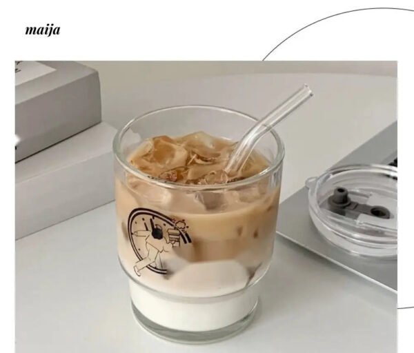 BANKE Summer Portable Glass Latte Coffee Cup - Image 11
