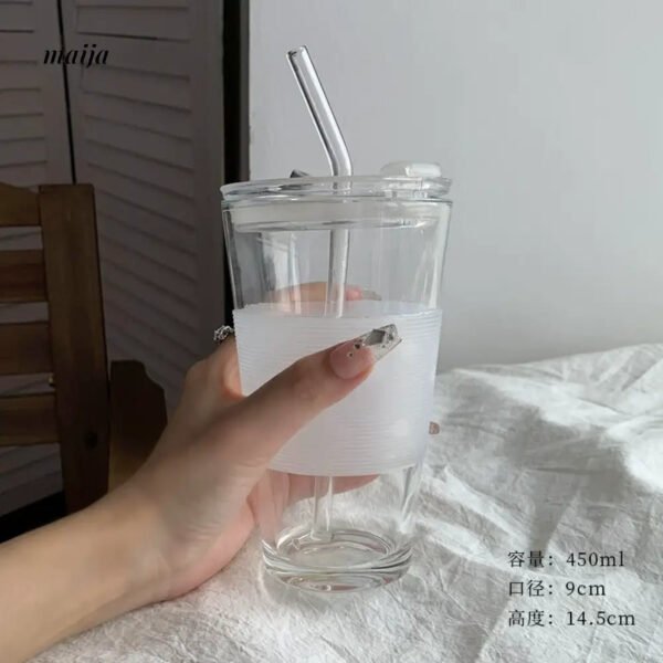 BANKE Bear Straw Glass Milk Coffee Cup - Image 14