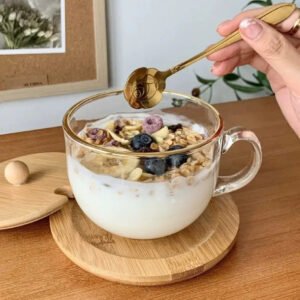 BANKE Glass Yogurt Breakfast Cup with Lid