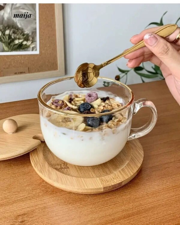 BANKE Glass Yogurt Breakfast Cup with Lid