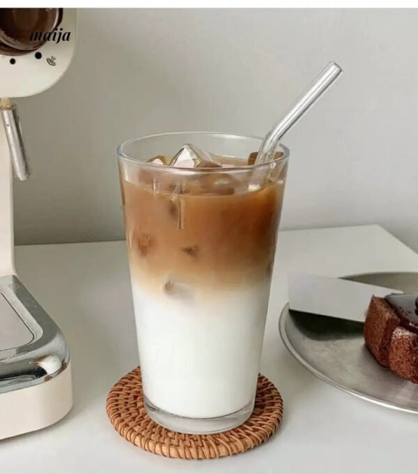 BANKE Straw Glass Milk Coffee Drinking Cup - Image 4