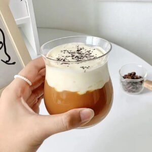 BANKE Tulip-Shaped Retro Coffee Glass Cup