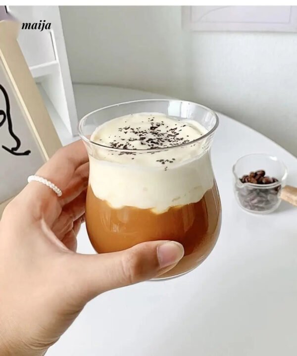 BANKE Tulip-Shaped Retro Coffee Glass Cup