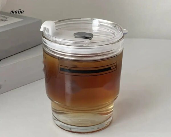 BANKE Summer Portable Glass Latte Coffee Cup - Image 14