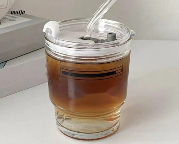 BANKE Summer Portable Glass Latte Coffee Cup - Image 16