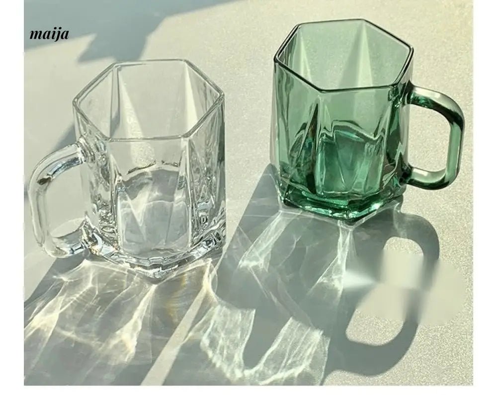 BANKE Diamond Hexagonal Transparent Coffee Glass Cup - Image 12