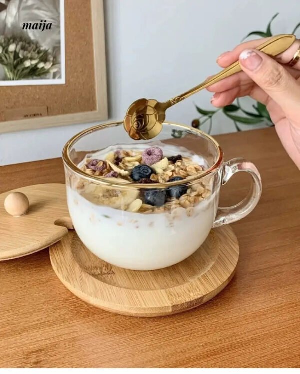 BANKE Glass Yogurt Breakfast Cup with Lid - Image 3