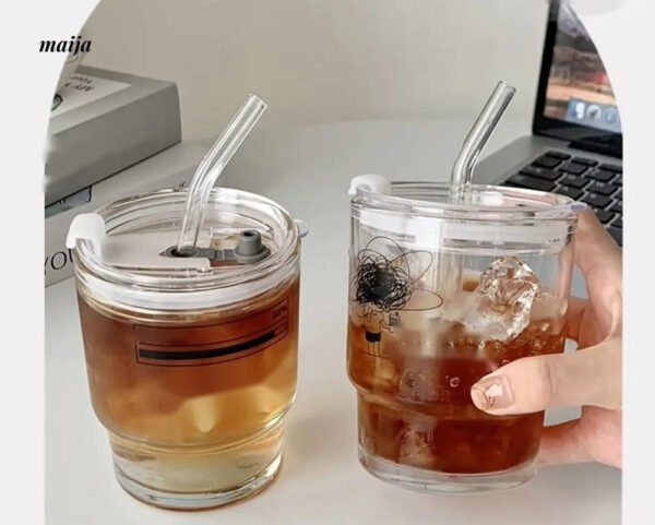 BANKE Summer Portable Glass Latte Coffee Cup - Image 19