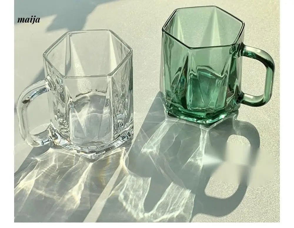 BANKE Diamond Hexagonal Transparent Coffee Glass Cup - Image 14