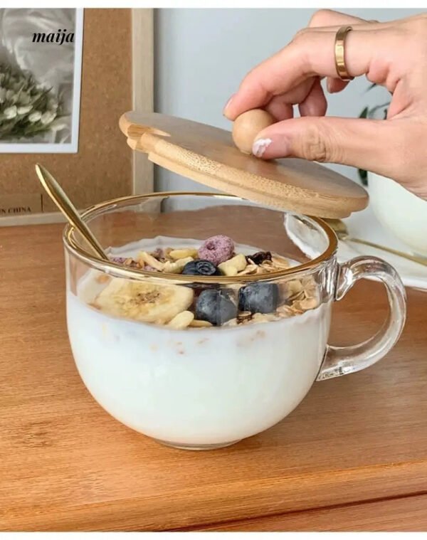 BANKE Glass Yogurt Breakfast Cup with Lid - Image 5
