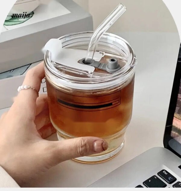 BANKE Summer Portable Glass Latte Coffee Cup - Image 22
