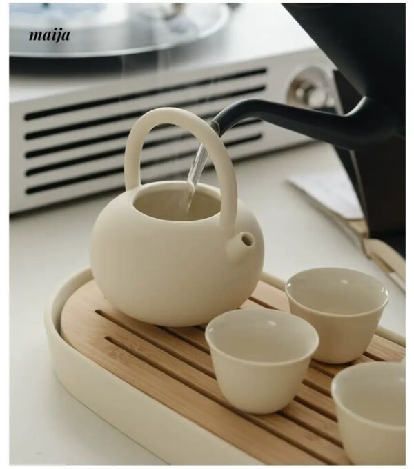 WENSHUO Cream Japanese Ceramic Cup Set - Image 3