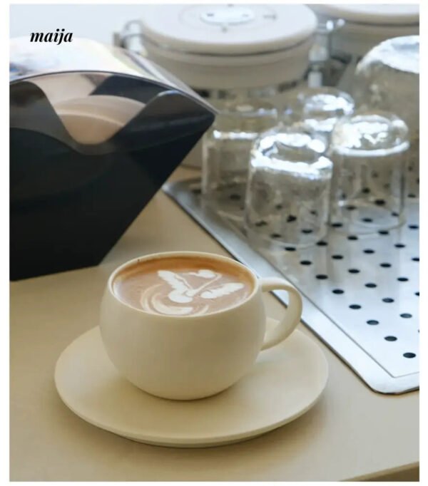 WENSHUO Cream Coffee Ceramic Cup Set - Image 4