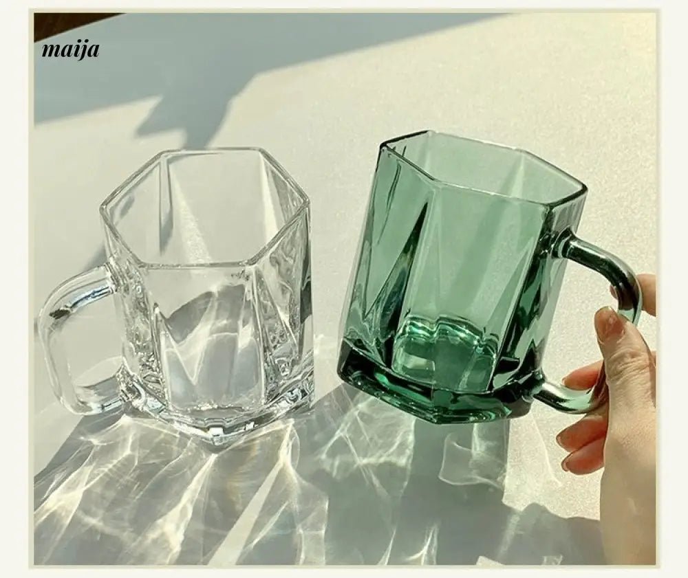 BANKE Diamond Hexagonal Transparent Coffee Glass Cup - Image 15