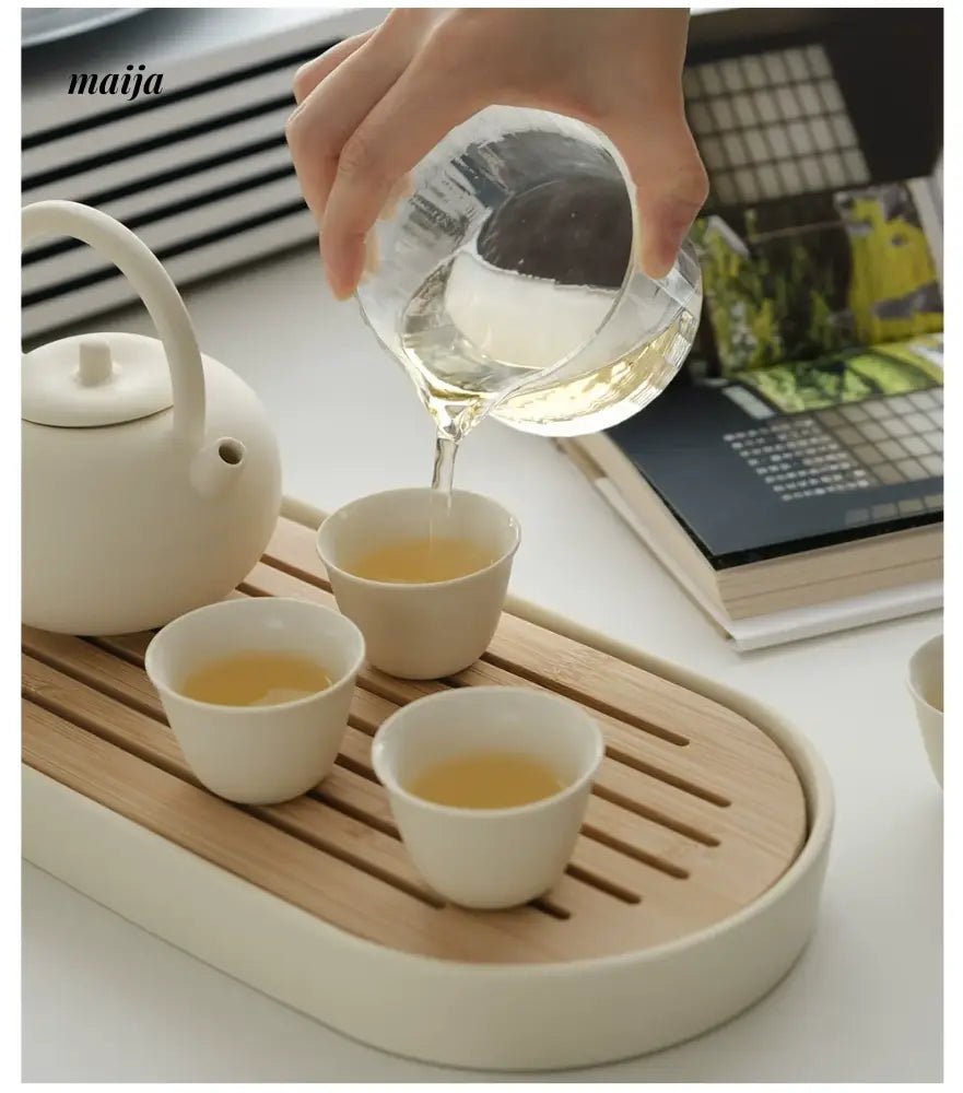 WENSHUO Cream Japanese Ceramic Cup Set - Image 5