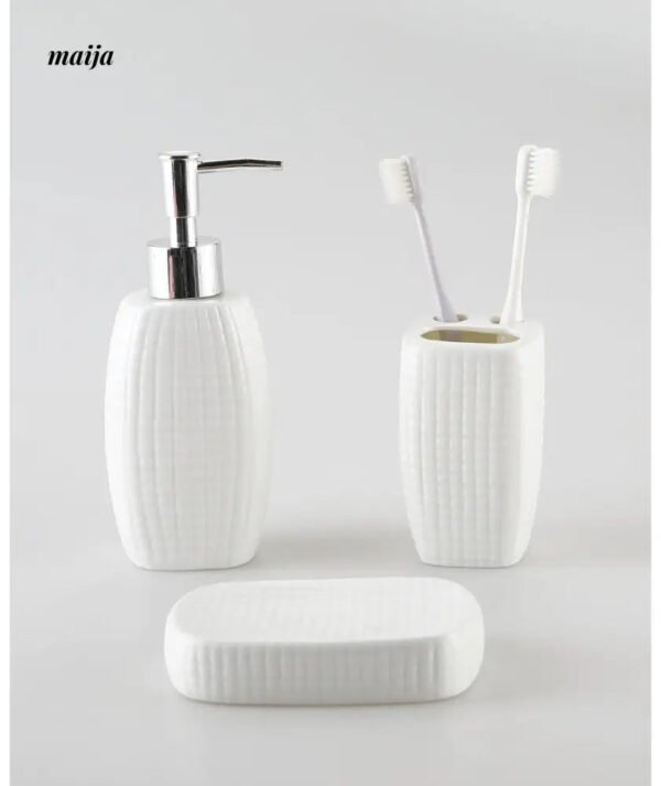 KULE HOME Nordic Ceramic Wash Cup and Toothbrush Holder - Image 2