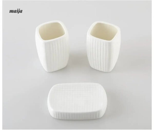 KULE HOME Nordic Ceramic Wash Cup and Toothbrush Holder - Image 5