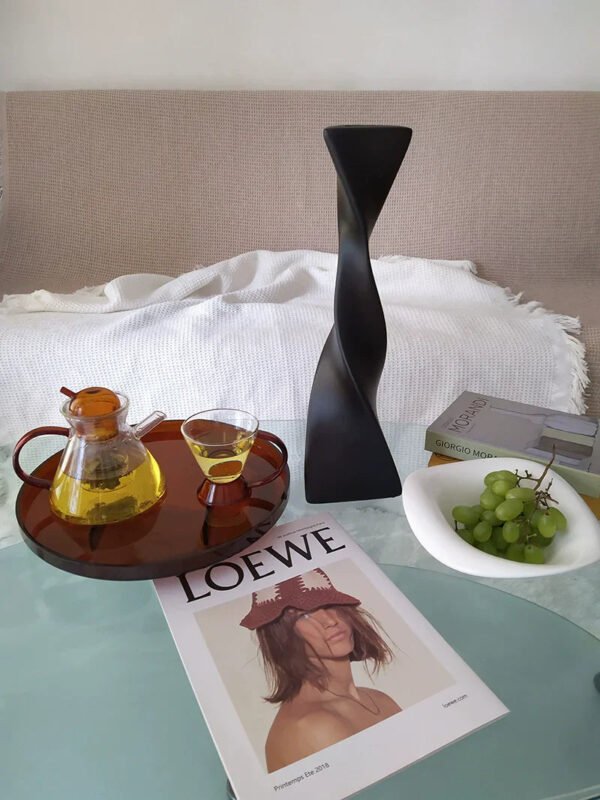 TODAYARTIST Elowen Glossy Scandinavian Tea Set with Amber Cups