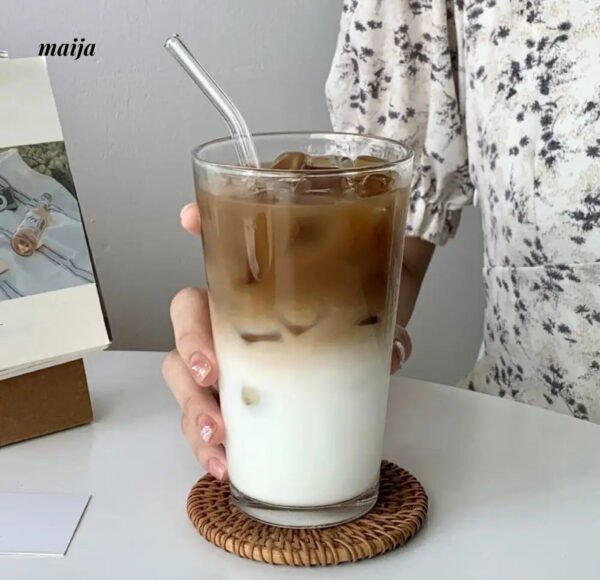 BANKE Straw Glass Milk Coffee Drinking Cup - Image 12