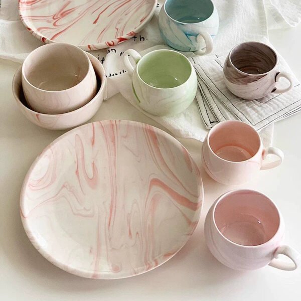 YASUKI Jasper Elegant Nordic Marble Ceramic Cup - Image 3